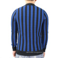 OEM mens winter woolen striped sweater jacket full zipper Wool acrylic Shawl neck long sleeve knit cardigan coats casual men